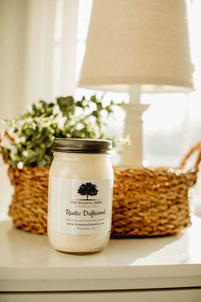 Rustic Driftwood Jar Candles